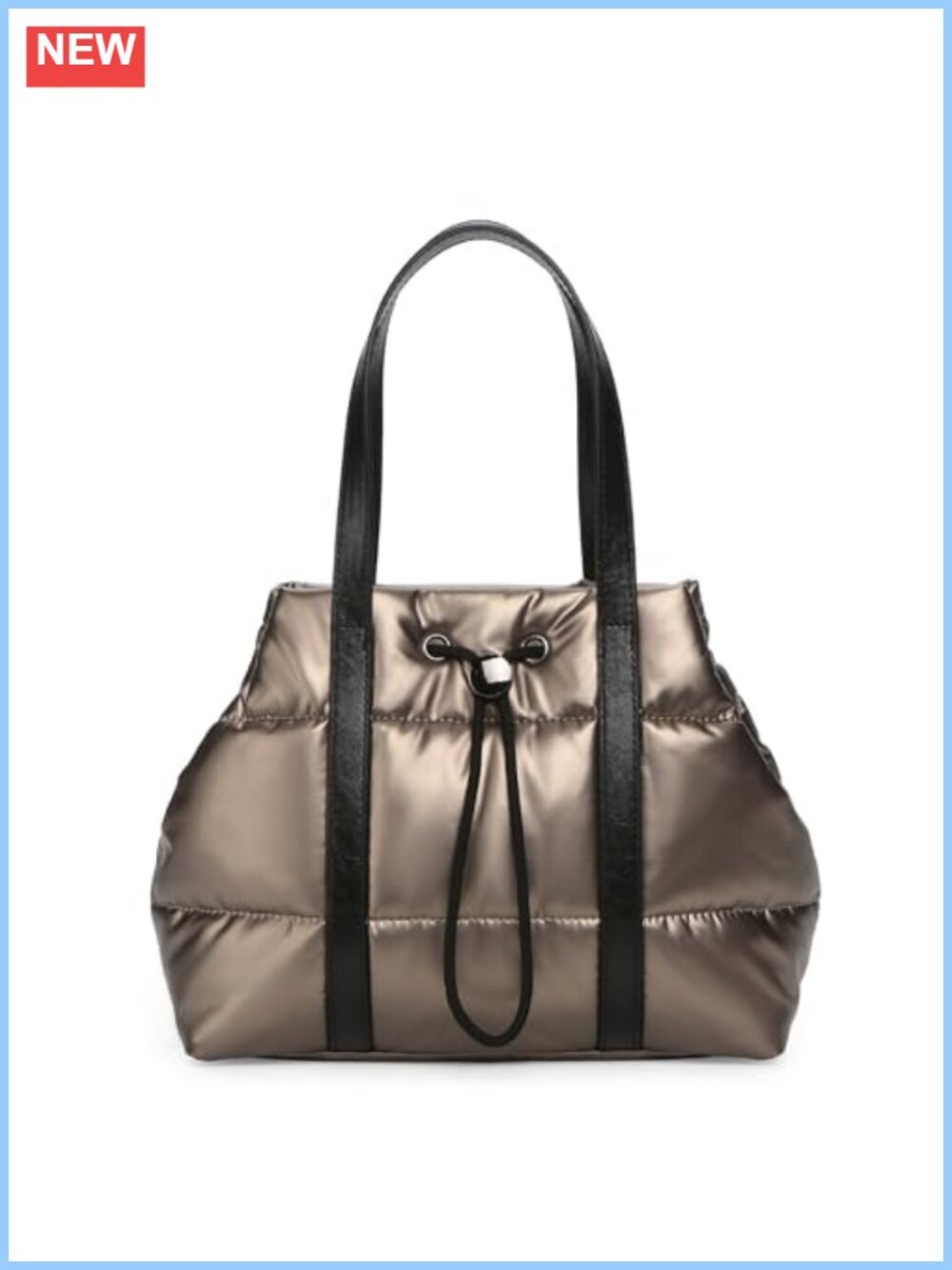 Mini Quilted Puffer Tote Bag PU Polyester Top Handle Handbag